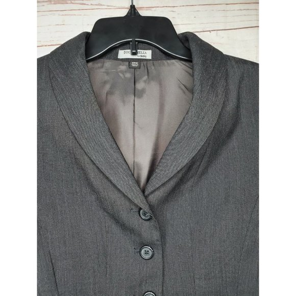 Doc & Amelia By Cintas Women Charcoal Gray 2 Regular Suit Blazer W/ Extra Button - Picture 6 of 12